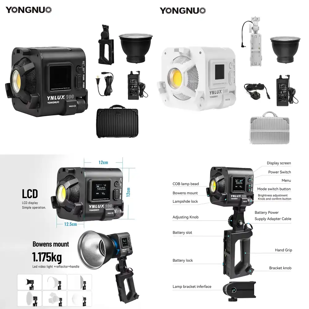 Photography Lighting Handheld - YONGNUO YNLUX100 100W 3200K-5600K Kompakt El